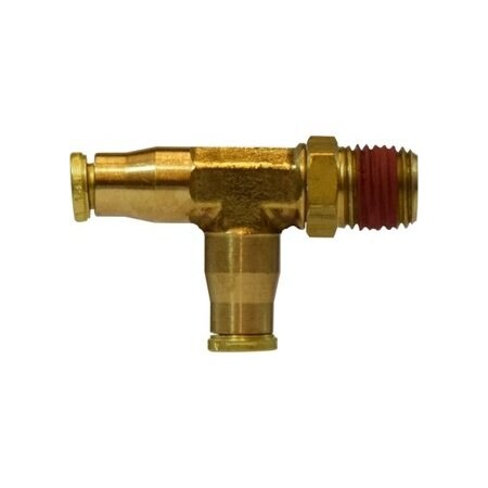 Midland Industries Tube to Pipe Run Tee, Swivel, Tee, 38 x 38 x 14 Nominal, PushIn x PushIn x MNPTF, 056 He 20164